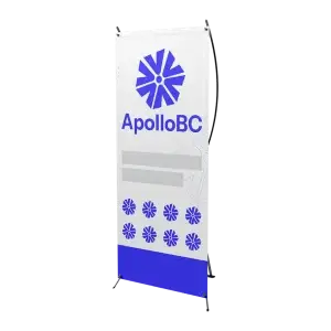 X-frame banner printing and design for promotional display by ApolloBC.